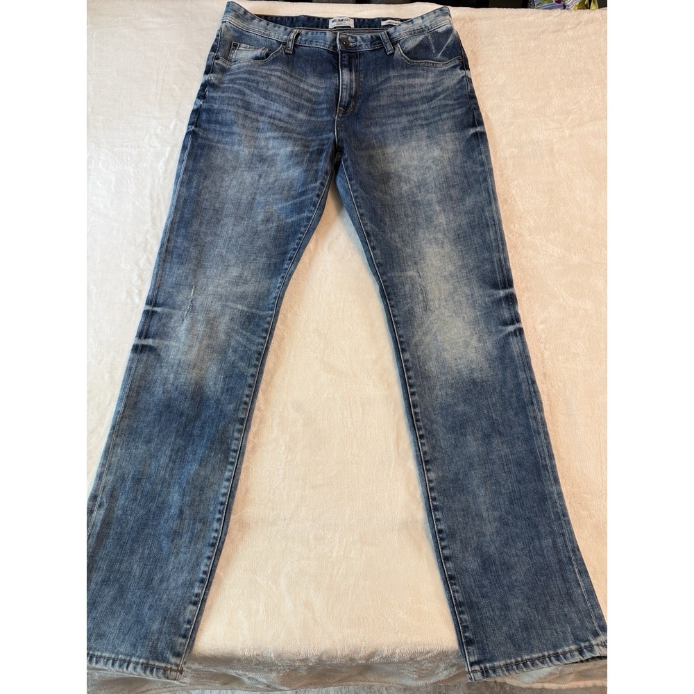William Rast Hixon‎ Straight Jeans Mens 34x32 Medium Wash Distressed
